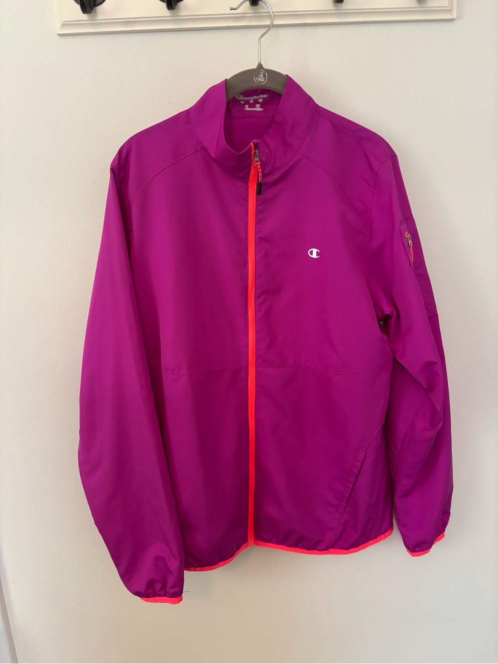 Champion Women’s Magenta Windbreaker Jacket with Contrast Trim